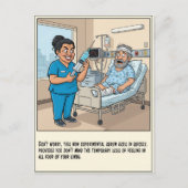 Carte Postale Infirmière sinistre prépare une injection pour un (Devant)