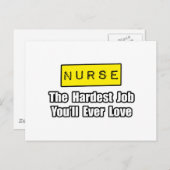 Carte Postale Infirmière...Travail le plus dur que vous aimerez (Devant / Derrière)