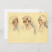 Carte Postale Infirmière Vintage (Devant / Derrière)