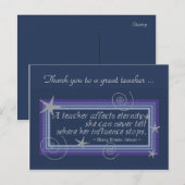 CARTE POSTALE INFLUENCE DE L'ENSEIGNANT (Devant / Derrière)