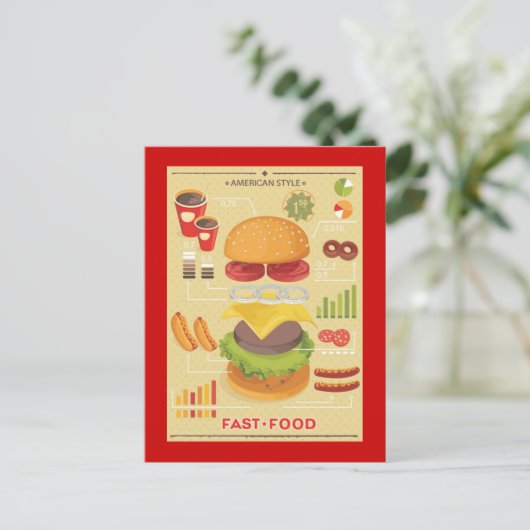 Carte Postale Info restauration rapide (Debout devant)