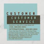 Carte Postale Information de contact du service client (Devant / Derrière)