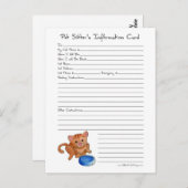 Carte postale Information de l'animal de compagnie (Devant / Derrière)