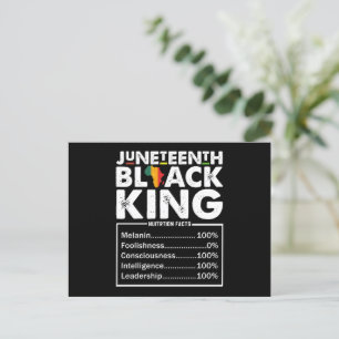 Carte Postale Informations nutritionnelles Juneteenth Black King