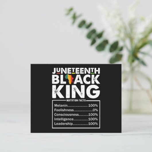 Carte Postale Informations nutritionnelles Juneteenth Black King (Debout devant)