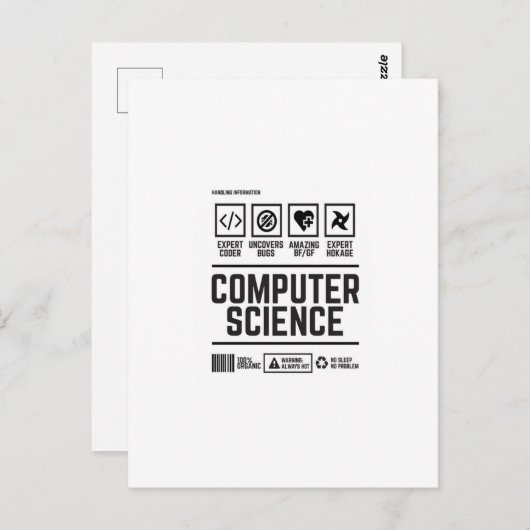 Carte Postale informatique (Devant / Derrière)