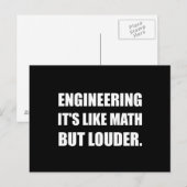 Carte Postale Ingénierie Comme Les Maths Mais Plus Forte Drôle (Devant / Derrière)