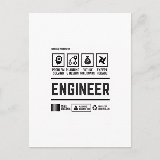 Carte Postale ingénieur (Devant)
