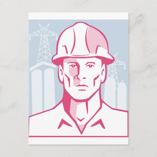 Carte Postale Ingénieur de construction Hardhat (Devant)