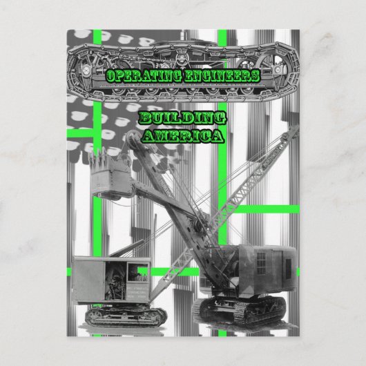 Carte Postale INGÉNIEUR D'EXPLOITATION OPÉRATEUR DE GRUE PELlete (Devant)