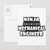Carte Postale Ingénieur mécanique Ninja (Devant / Derrière)