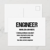 Carte Postale INGÉNIEUR NOM Drôles de citations d'ingénierie Dip (Devant / Derrière)