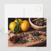 Carte Postale Ingrédients pour masala chai (Devant / Derrière)