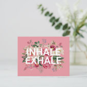 Carte Postale Inhale Exhale Florale Typographie (Debout devant)