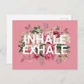 Carte Postale Inhale Exhale Florale Typographie (Devant / Derrière)