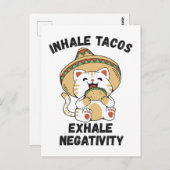 Carte Postale Inhale tacos exhale négativité (Devant / Derrière)