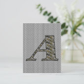 Carte Postale Initiale de monogramme A Fleurs d'hortensia (Debout devant)