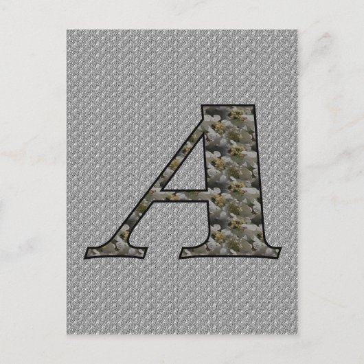 Carte Postale Initiale de monogramme A Fleurs d'hortensia (Devant)