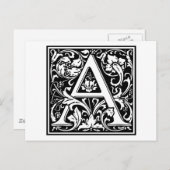 Carte Postale Initiale décorative "A" de lettre (Devant / Derrière)