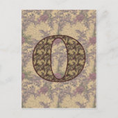 Carte postale initiale monogramme O élégante flora (Devant)