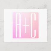 Carte Postale Initiales de couple | Gradation rose subtile (Devant)