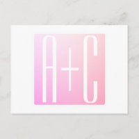 Initiales de couple | Gradation rose subtile