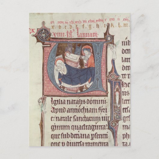 Carte Postale Initiales historiées 'U' et 'I' (Devant)