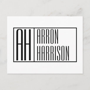 Carte Postale Initiales minimales modernes et logo de nom