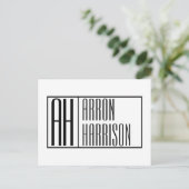 Carte Postale Initiales minimes modernes et logo de nom (Debout devant)