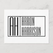 Carte Postale Initiales minimes modernes et logo de nom (Devant)