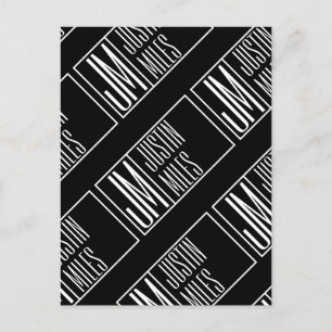 Carte Postale Initiales modernes avec nom Monogram Motif