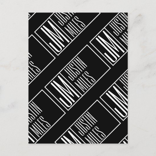 Carte Postale Initiales modernes avec nom Monogram Motif (Devant)