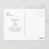 Carte Postale Initiales simples Laver Gris Mariage Enregistrer l (Dos)