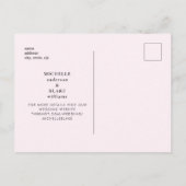 Carte Postale Initiales simples Laver mariage rose Enregistrer l (Dos)