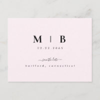 Initiales simples Laver mariage rose Enregistrer l