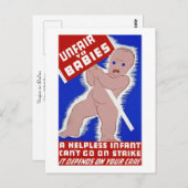 Carte Postale Injuste envers les bébés (Devant / Derrière)
