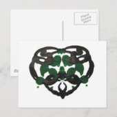 Carte Postale Inkblot vert celtique (Devant / Derrière)