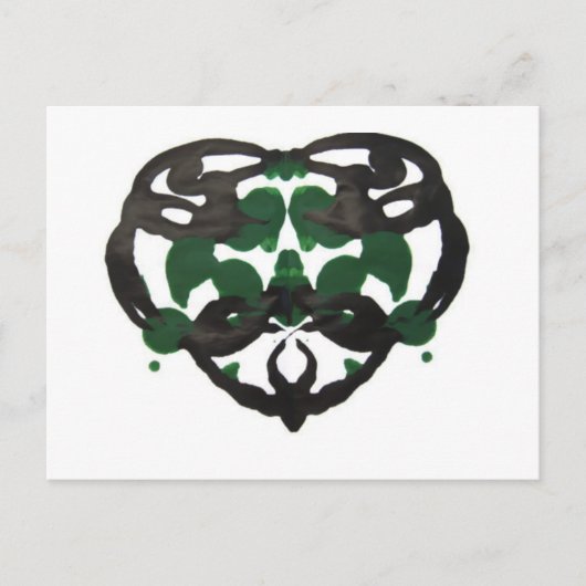 Carte Postale Inkblot vert celtique (Devant)