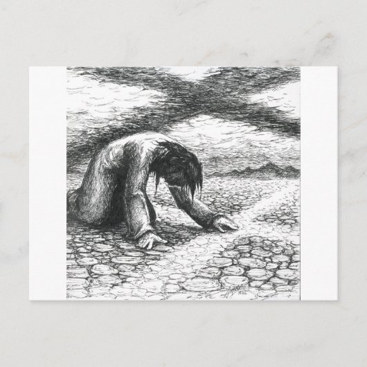 Carte Postale Inktober 2018 Jour 7 - Épuisé (Devant)