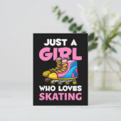 Carte Postale Inline Skater Girl Retro Inline Skates Lover (Debout devant)