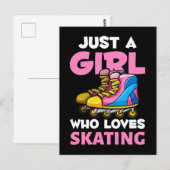 Carte Postale Inline Skater Girl Retro Inline Skates Lover (Devant / Derrière)