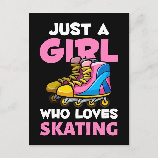 Carte Postale Inline Skater Girl Retro Inline Skates Lover (Devant)