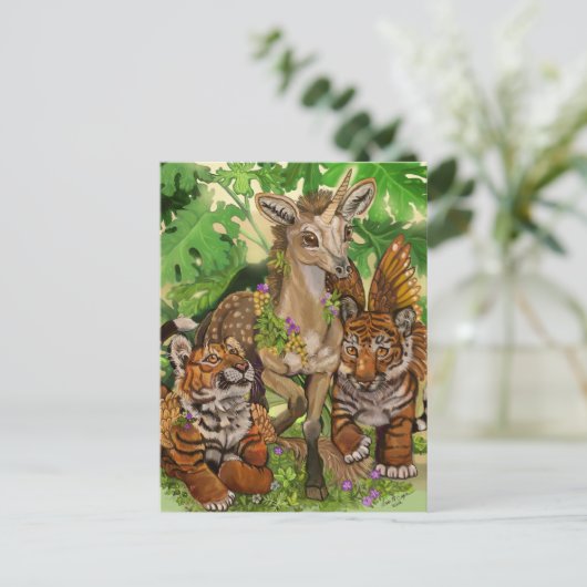 Carte Postale 'Innocence de la nouvelle' licorne (Debout devant)