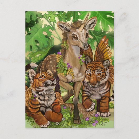 Carte Postale 'Innocence de la nouvelle' licorne (Devant)