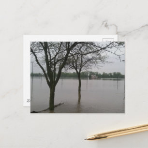 Carte Postale inondations à Burlington, Iowa chaland