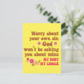 Carte Postale Inquiète de votre propre choix Sin Pro (Debout devant)