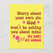 Carte Postale Inquiète de votre propre choix Sin Pro (Devant)