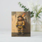 Carte Postale Inquiétude des flammes : Le pompier écrasé (Debout devant)