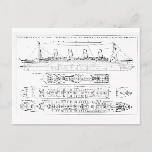 Carte Postale Inquiry into the Loss of the Titanic : Cross secti (Devant)