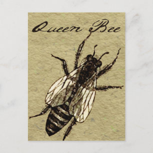 Carte Postale Insecte de la faune de l'abeille Queen